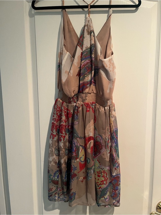 charlie jade Dresses & Skirts - charlie jade Beige Multicolor Paisley Halter Dress
